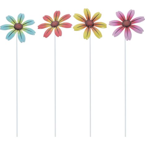 Blumenstecker Garten 4 Stück Farbige Eisenstäbe zur