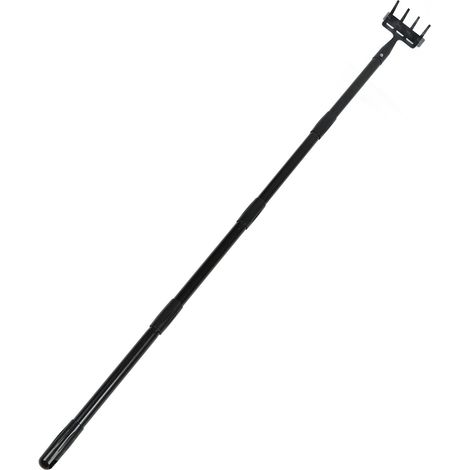 Unkrautrechen mit verstellbarer Länge, ergonomischem Edelstahlgriff, Gartengerät für die Bodenbearbeitung, abgewinkelt mit 4 Abschnitten (1/5)