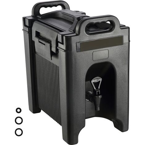 Mophorn Dispensador de bebidas aislado de 2,5 galones, enfriador de bebidas térmico con capa de PU de 0,9 pulgadas y grifo de dos etapas, ideal para restaurantes y tiendas de bebidas