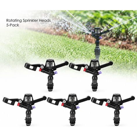 Set di 5 irrigatori rotanti Toivize - Plastica nera DN20 - Ugello a getto casuale per irrigazione di giardini, prati e terreni agricoli - Resistente (1/4)