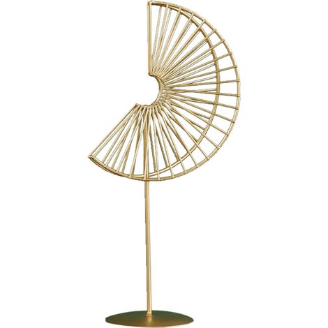 Ornement en fer forgé en forme de feuille de ginkgo, décoration intérieure créative, meuble d'appoint pour meuble à vin de bureau, artisanat en métal, style semi-circulaire haut (1/2)
