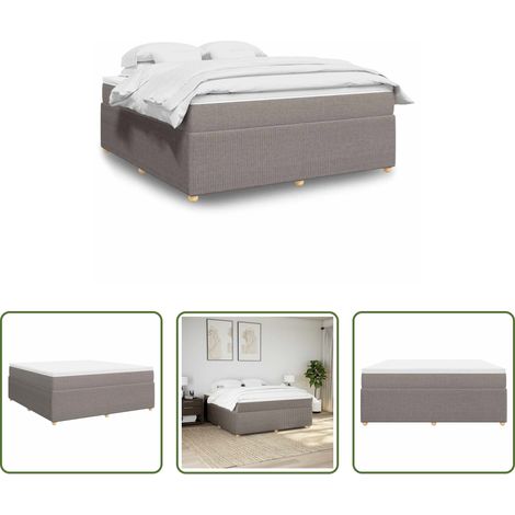 vidaXL Taschenfederkern - Boxspringbett mit Matratze Taupe 180x200 cm Stoff (1/5)