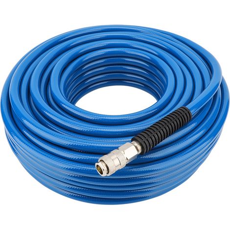 Tuyau pneumatique flexible en PVC bleu de 30 m avec raccord rapide pour compresseur d'air (1/5)