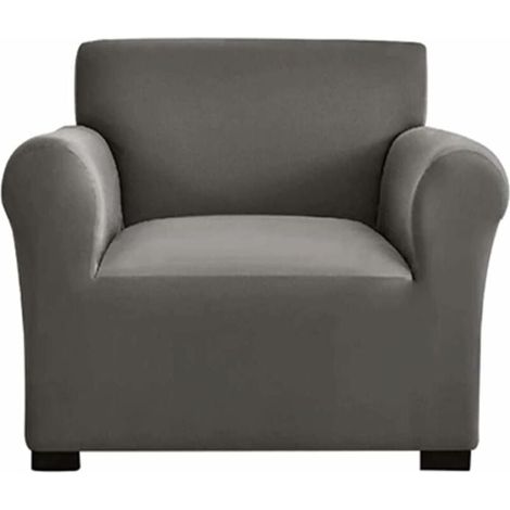 Housse de Canapé Extensible 1 Place Protecteur Accoudoirs Antidérapant avec Bâtonnets de Mousse Gris (1/4)