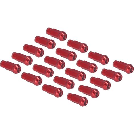 Lot de 20 écrous de roue M12x1,5 avec douille pour clé, haute dureté, de rechange pour Ford Focus (rouge). (1/5)