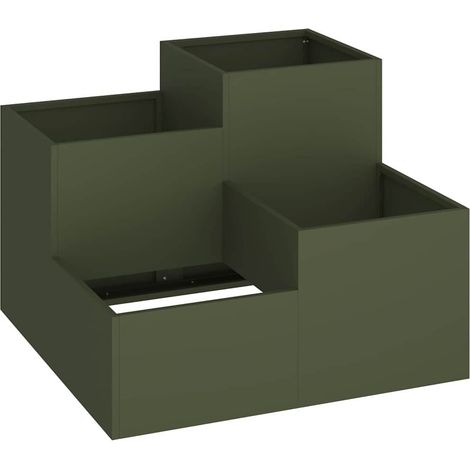 Maison Exclusive - Gartenblumentopf Olivgrün 80 x 80 x 60 cm Stah