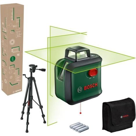 Bosch Kreuzlinienlaser AdvancedLevel 360 mit Premium-Stativ (3 Laserlinien inkl. 360° zum Ausrichten im ganzen Raum, im E-Commerce Karton) (1/5)