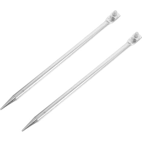 2pcs Tiges de Mise la Terre Métalliques Portables en Fer Argenté, Installation Facile pour Générateurs, Clôtures Électriques et Utilisation Extérieure en Ranch (1/5)