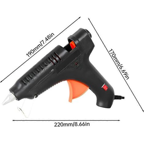 Pistolet à colle thermofusible 100W, haute puissance jusqu'à 180℃, convient aux bâtons de colle de 11 mm x 27 cm, préchauffage rapide, prise standard américaine. (1/5)