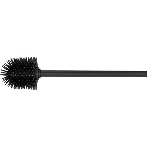 Brosse de Rechange Silicone avec Manche Ø 8 cm - Brosse WC de Rechange, avec tête de Rechange en Silicone, Acier Inoxydable, 8 x 35 x 8 cm, Noir (1/4)