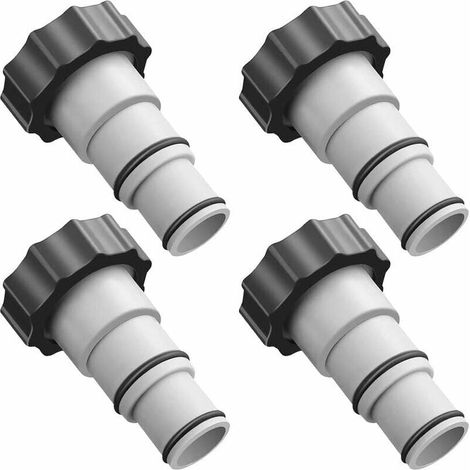 4 Pièces Adaptateur de Tuyau de Piscine, Raccord Piscine, Intex Piscine Adaptateur, Adaptateur de Tuyau de Rechange pour Pompes avec Filetage Intérieur pour Connexions 1,5 et 1,25 (1/5)