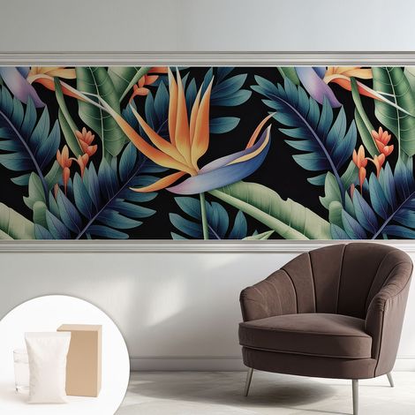 Tapete Vliestapete mit Kleber - Wanddekoration - Wandfolie - 3D Tapete Wand - Wohnungsdeko Paradiesisches Motiv 250x104 cm (1/5)