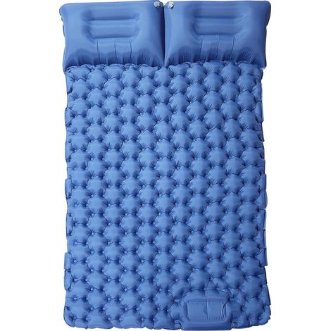 2-Personen-Campingmatratze, ultraleichtes Doppel-Luftbett mit Fußpumpe und Kissen, tragbare Luftmatratze zum Wandern, für den Strand und Reisen