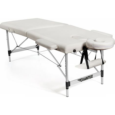 Table de massage portable réglable 84 pouces L avec sac de transport pour salon de beauté SPA - blanc (1/5)