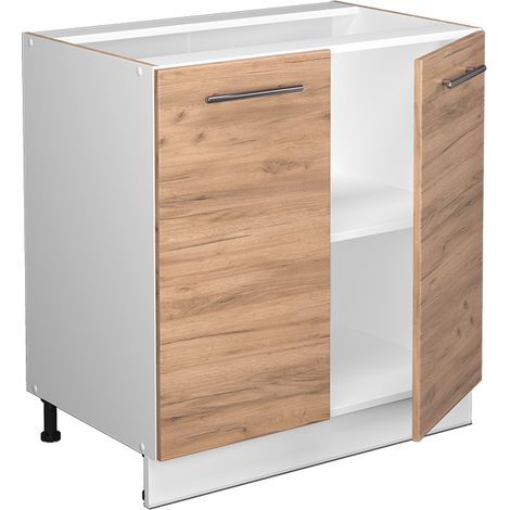 Mobile lavello cucina Fame-Line, Rovere dorato, 80 cm con ripiano, senza piano di lavoro, Vicco (1/5)