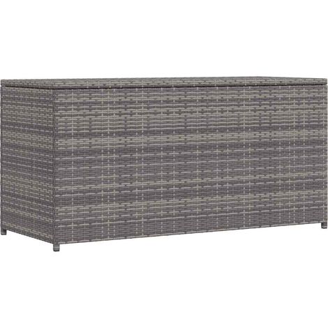 Garten-Auflagenbox Grau 120x50x60 cm Poly Rattan