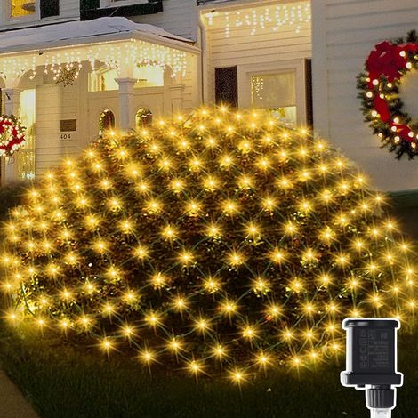 3 x 2M Etanche Guirlande Lumineuse Filet Prise, 8 Modes Extérieure Maille Lumineuse avec Prise, Lumières Corde Fée Maille d'Éclairage pour Noël Buissons Clôture Jardins (1/5)