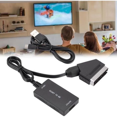 Convertisseur Péritel-HDMI - Adaptateur Scart vers HDMI 1080P HD (1/4)