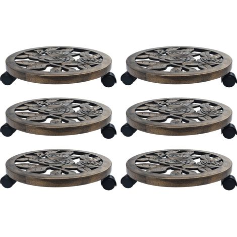 FIMEI Chariots pour plantes 6 pcs Bronze 38 cm Plastique (1/5)