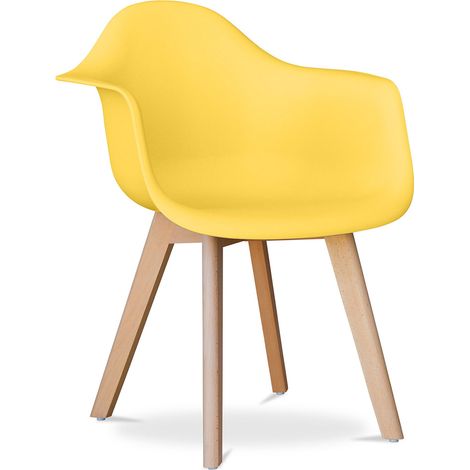 Sedia da pranzo con braccioli - Stile Scandinavo - Dominic Giallo