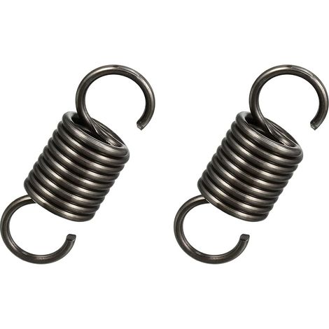 60mm Libre Longueur Double Crochet Ressort de Traction Tension x 2 Pcs Métal Extension Hélicoïdal Ressorts pour Machines industrielles, [Noir] (1/4)