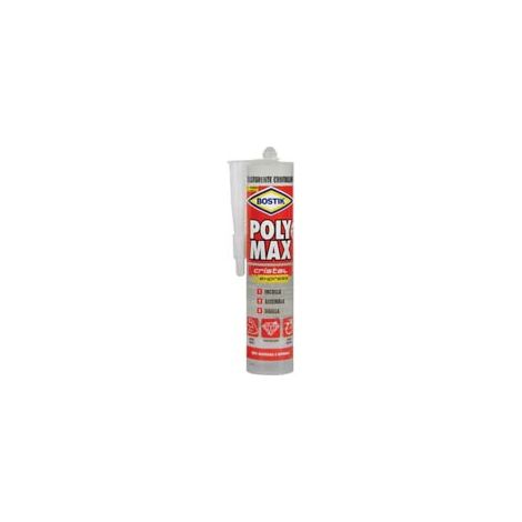 POLYMAX ORIGINAL EXPRESS TRASPARENTE CRISTALLINO IN CARTUCCIA+3 BIRRE- - gr.300 in cartuccia - 2 pezzi BOSTIK