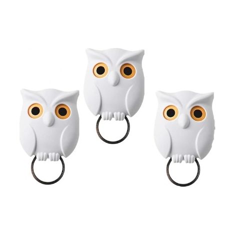 Accroche cles mural hibou avec ouverture automatique des yeux aimant integre pour organiser ses cles de maniere ludique (1/5)