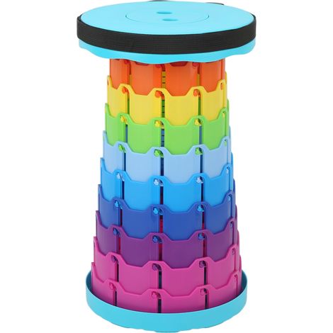 Tabouret télescopique portable pliable léger pour camping, pêche, randonnée, jardin, voyage - Arc-en-ciel vert