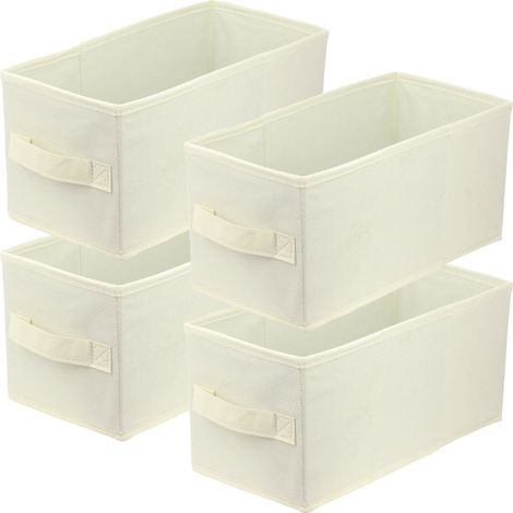 Storage Box  faltbare Aufbewahrung Boxen 15 x 31 x 15 cm  cremig  4 stück (1/5)