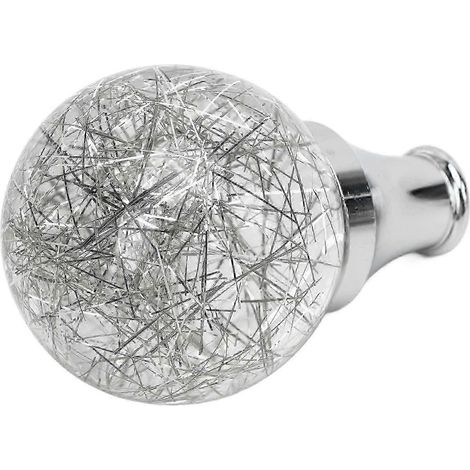 Pommeau de levier de vitesse universel rond 25-26, compatible avec la plupart des modèles de voitures, avec 3 adaptateurs, argent. (1/4)
