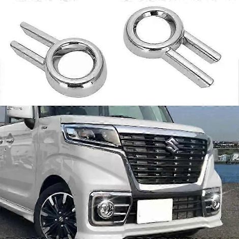 2-teiliges Set Kunststoff-Frontscheinwerfer-Chromabdeckungen/Zierblenden/Rahmen passend für Suzuki Spacia Custom MK53S-JXLGV (1/5)