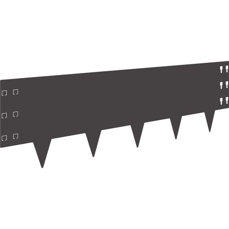 Bordure de Pelouse 30 pcs 100 x 30 cm Acier Noir vidaXL