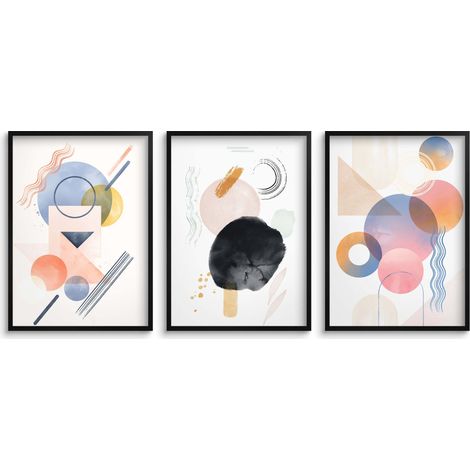 Pósteres de pared con pinturas modernas y decoración de pared en tonos pastel. (1/5)