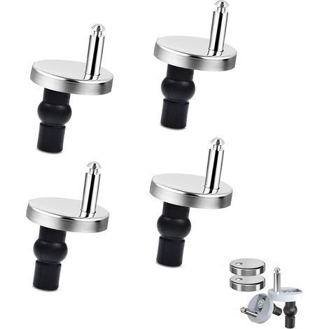 4 Pack Toilet Seat Hinges with Expandable Screws and Nuts - Easy to Install - Toilet Seat Fasteners for Blind Holes - Includes Toilet Seat Bolts and One (1/5)