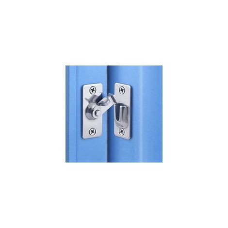 Pestillo para puerta corredera de 90 grados, acero inoxidable en ángulo recto, cerradura de seguridad angular, argolla plegable para puertas correderas, color plata.