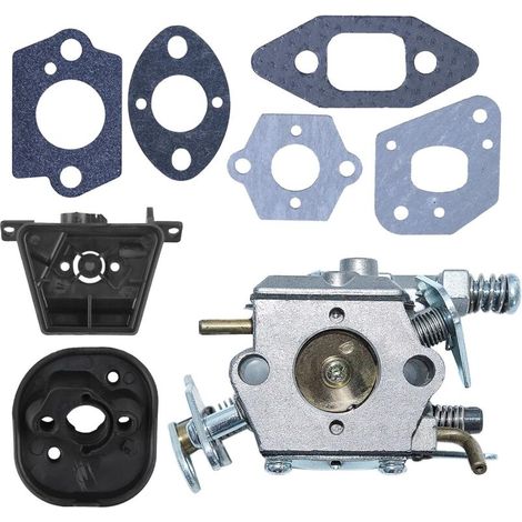 Carburateur pour tronçonneuse Partner 350 351 352 370 371 390 391 401 420 20X McCulloch Mac Cat 335 435 436 440 441 PN Walbro 33-29 WT-625 WT-391 Zama C1Q-W9 avec support de carburateur 530071621