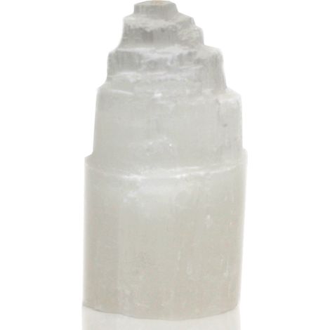 Lampe Tour en Sélénite Naturelle - 15 cm- Vendu par 1 (1/3)
