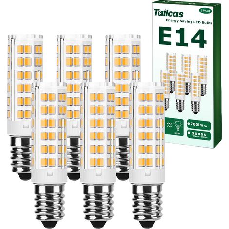 Ampoule LED E14 - 7 W - 3000 K - 700 Lm - Culot Vis Edison - Non Dimmable - 220-240 V CA - Lot de 6 (1/5)