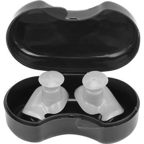 Bouchons d'oreilles spiralés en silicone étanches et anti-poussière pour enfants et adultes, accessoire de natation (gris blanc) (1/5)