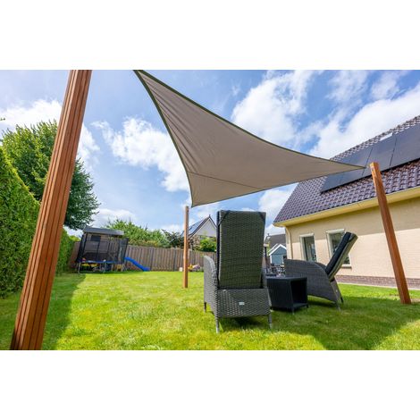Sonnensegel Wasserdicht Dreieck 4x4x4 m - 160 g/m² - Grau - Pro