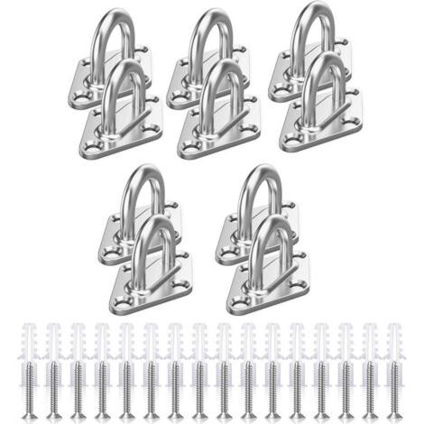M5 Platine Oeillet Inox,10 Pièces Rhombic Kit de Crochet Plafond Charge Lourde,Crochets D'ancrage Marine avec Vis (1/5)