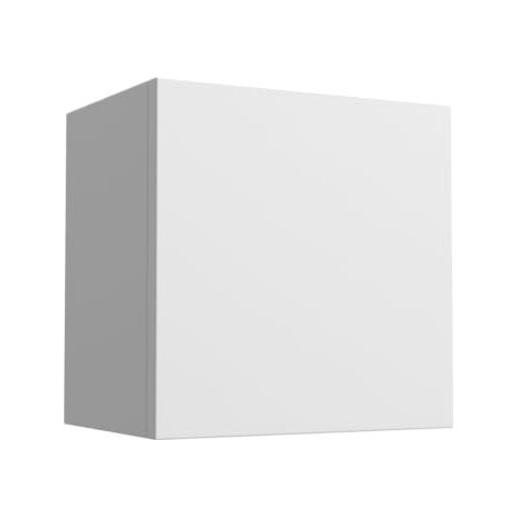 Étagère avec Porte en kit, Blanc Brillant stratifié, L. 30 x P. 22 x H. 30 cm (1/5)