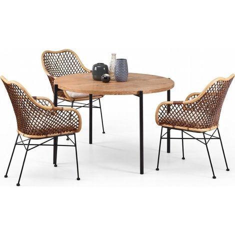 Conjunto de mesas y sillas para comedor Houston 729 , 76x0x0cm, Diámetro: 120, Número de asientos: 3, Estilo: Contemporary