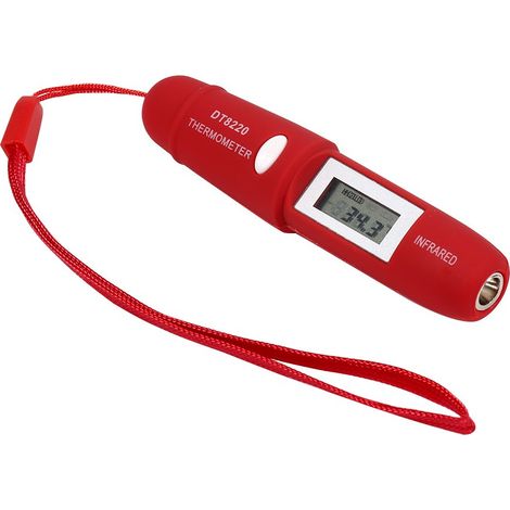 Mini termometro a infrarossi senza contatto con display LCD, digitale, a penna, per alimenti, latte e cottura (rosso) (1/5)