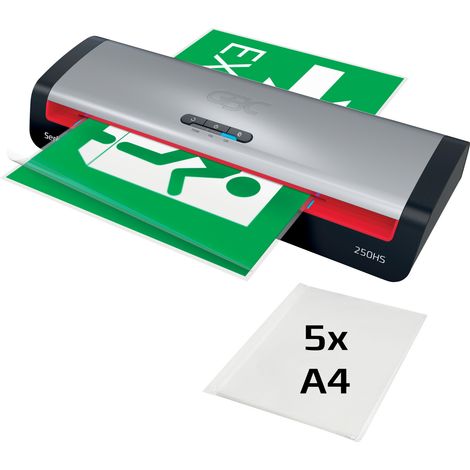Laminadora GBC 250HS gris y negra para oficina práctica (1/5)