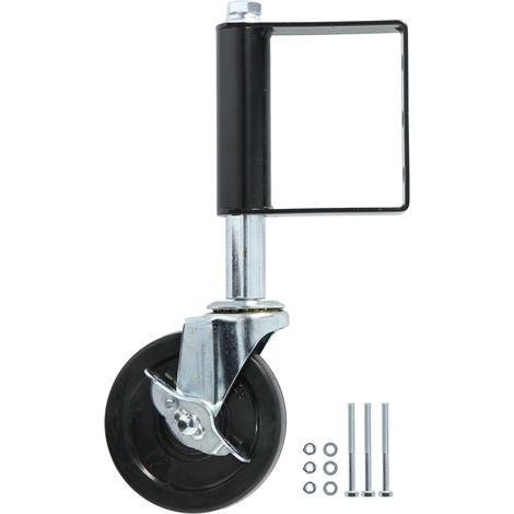 Roulette À Ressort Pour Portail - Charge Maximale 75 Kg - Roue En Caoutchouc Et Châssis En Aluminium - Diamètre 100 Mm - 1 Pièce (1/5)
