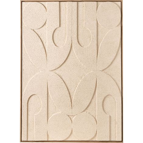 Tableau Mural sur Toile Impression Minimaliste Fait Main Matériaux Synthétiques Cadre en Bois de Pin Beige Coleraine