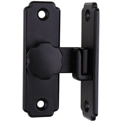 royaluxe -Loquet et targetteLoquet de porte, verrou de porte grange, boucle de verrouillage à 90 degrés, loquet de verrouillage coulissant, convient pour porte et fenêtre de cage de grange (noir, tail (1/4)