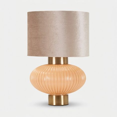 Tischlampe aus Glas und Stoff Ø 33 x 49 cm Perly B (1/5)