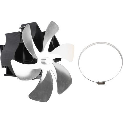 Wood Stove Fan Heat Powered 6 Blades Hanging Stove Fan Silent Flue Pipe Hanging Fireplace Fan Eco Friendly Wall Mount Silver
